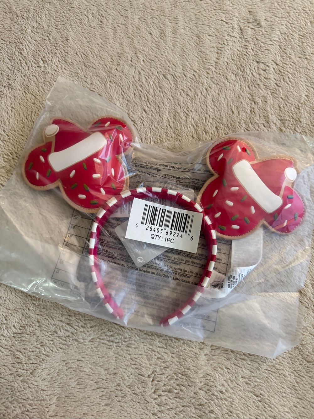 Disney Parks Red Mickey Holiday  Ears Headband - NWT